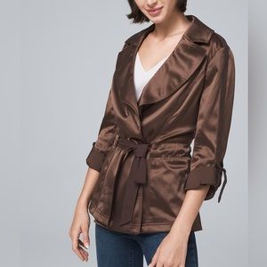 White House Black Market Brown Belted Soft Blazer